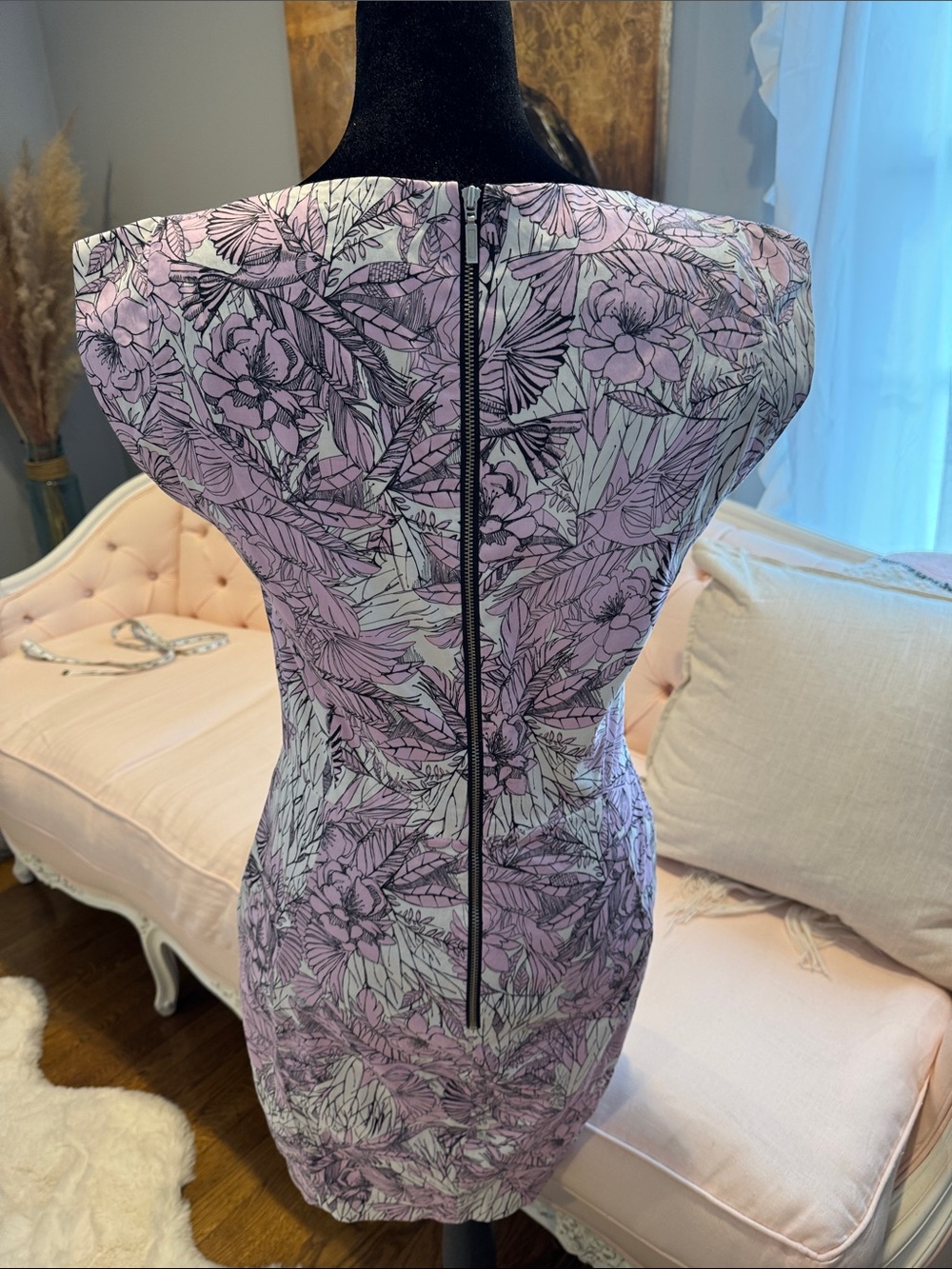 French Connection Lilac Floral Print Midi Dress - Picture 3 of 5